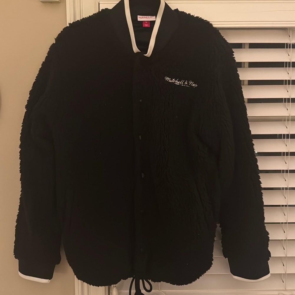 Mitchell & Ness fleece snap up jacket size large
